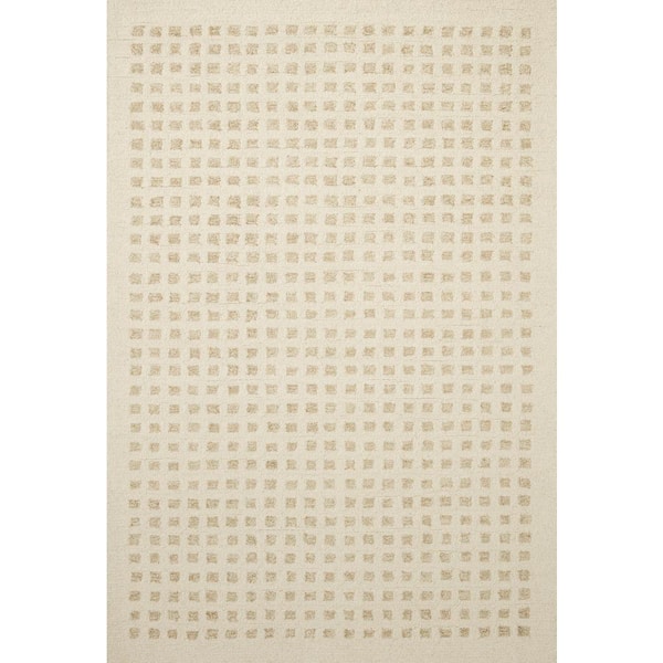 Loloi Chris Loves Julia Polly Ivory/Natural 7 ft. 9 in. x 9 ft. 9 in. HandTufted Modern Area Rug