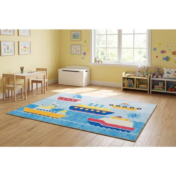 Kidz Multi 4 ft. x 6 ft. Children Polyester Area Rug