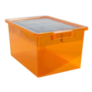 Bin/ Tote/ Tray Divider Kit - Triple Depth 9" Bin in Neon Orange - 1 pack