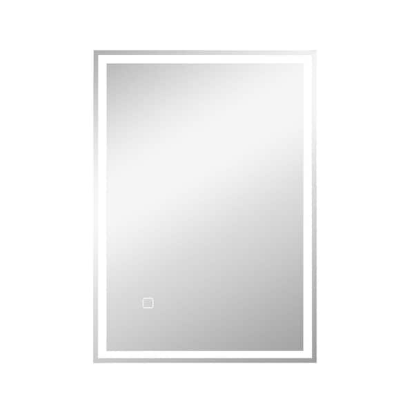 FORCLOVER 20 in. W x 28 in. H Rectangular Frameless Anti-Fog LED Light Wall Mount Bathroom Vanity Mirror