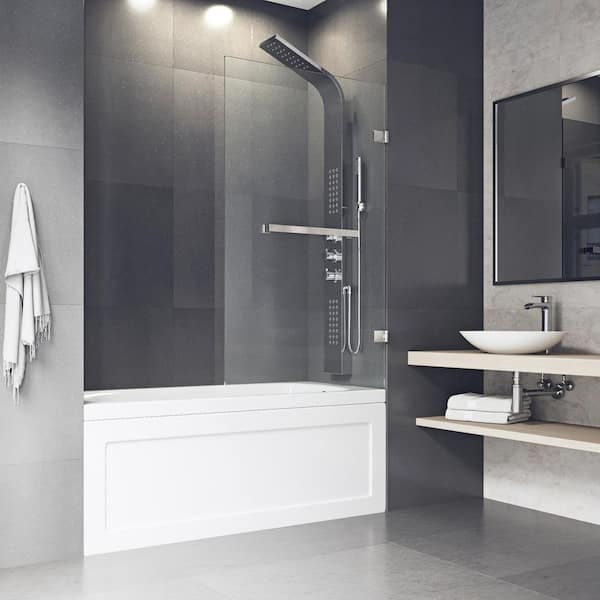Rialto 34 in. x 58 in. Bathtub Door with .3125 in. Clear Glass and Stainless Steel Hardware Rialto 34 in. x 58 in. Bathtub Door with .3125 in. Clear Glass and Stainless Steel Hardware
