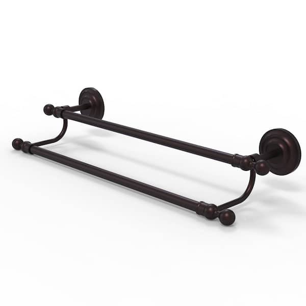 Allied Brass Que New Collection 30 in. Wall Mounted Double Towel Bar in Antique Bronze