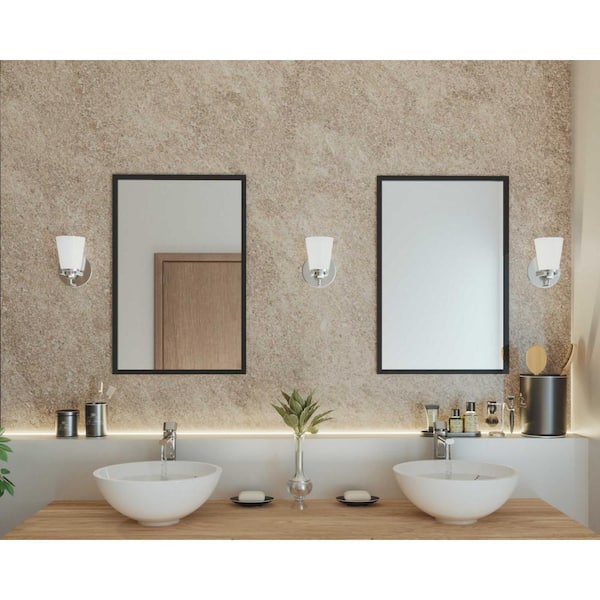 Progress Lighting Flight Collection 1-Light Brushed Nickel Etched Glass Coastal Bath Vanity Light