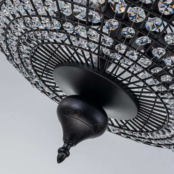 EDISLIVE Allenglade 20.5 in. 5-Light Black Crystal Chandelier for