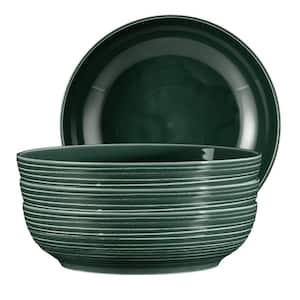 Terra 60 fl. Oz.Green Porcelain Bowl 9.8 in. Green, Set of 4