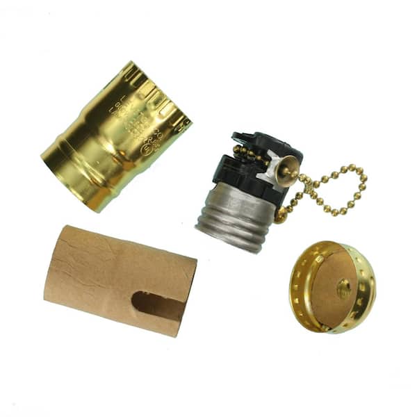 Leviton Pull Chain Turn Key/Knob Light Socket Lamp Holder Metal Shell 250W 7113 