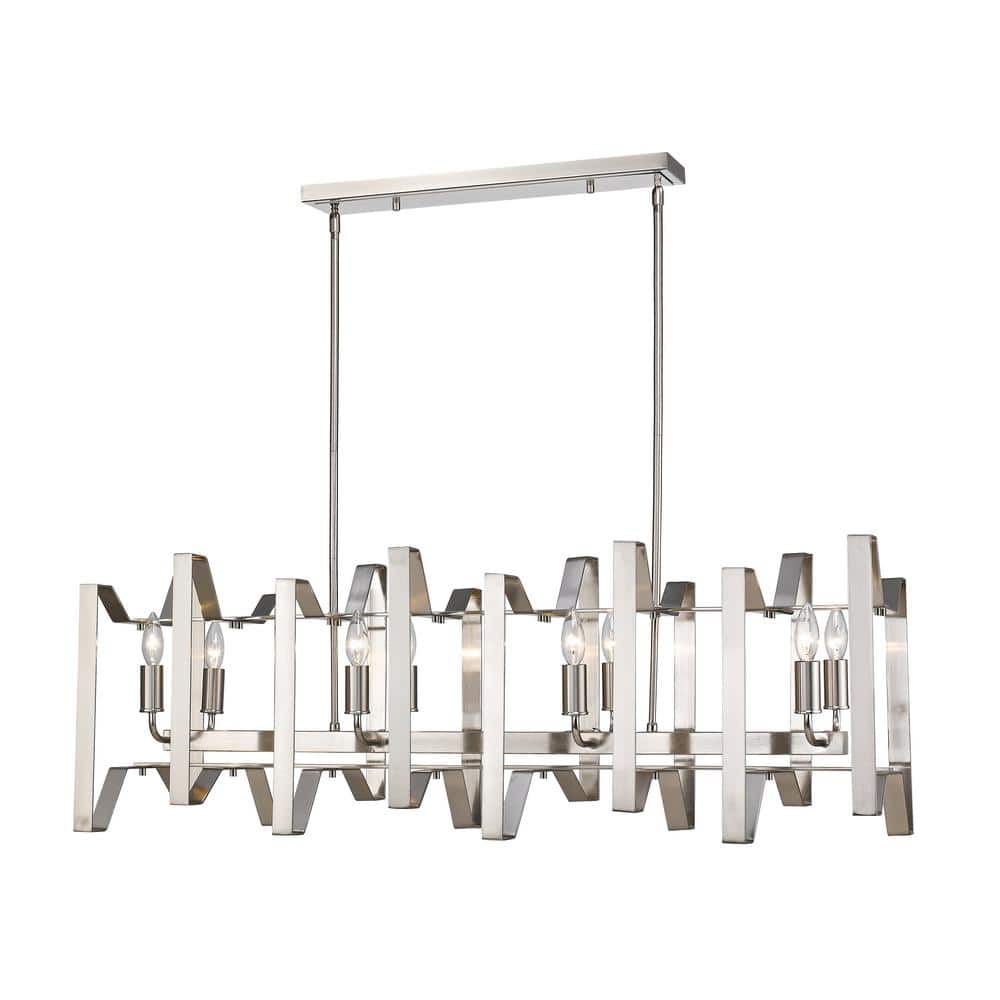 Marsala 8-Light Brushed Nickel Indoor Island Chandelier with No Bulbs Inclu
