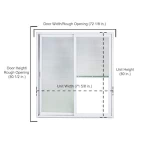 72 in. x 80 in. 70 Series White Sliding Vinyl Right Hand Patio Door Low-E BBG with Standard Hardware