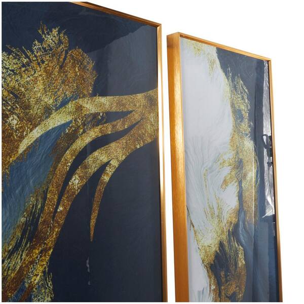 Glam Metal Abstract Framed Wall Art with Gold Frame Gold - CosmoLiving by  Cosmopolitan