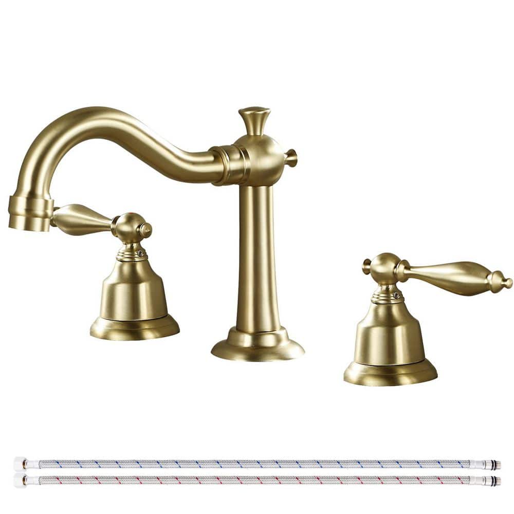 Double Handle 8 in. Widespread Bathroom Faucet 3-Hole Waterfall Bathroom Si