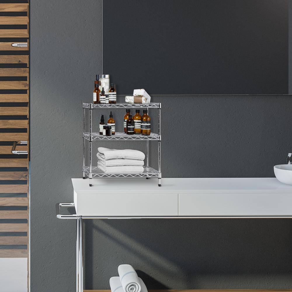UltraZinc Compact 3-Tier Mini Steel Wire Organizer for Countertop and Cabinet