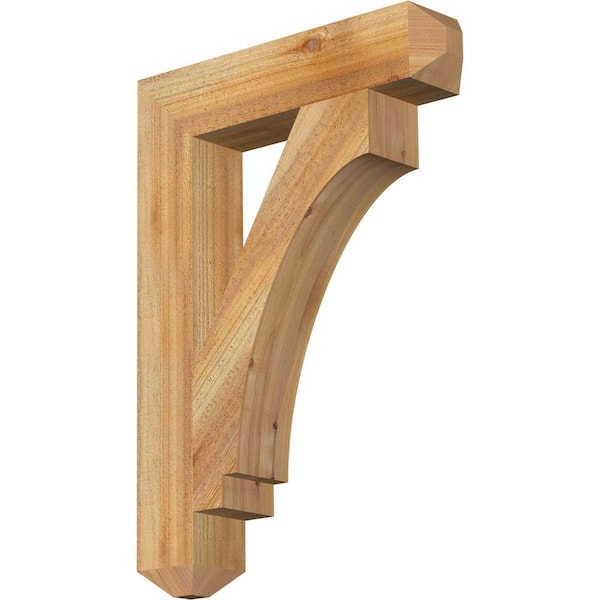 Ekena Millwork 4 in. x 28 in. x 20 in. Western Red Cedar Imperial Craftsman Rough Sawn Bracket