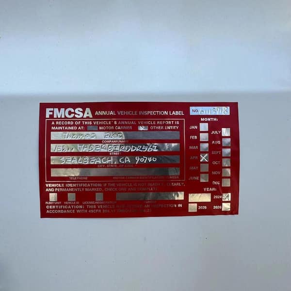 Punch Box 10 Pack Buck Aluminum Annual Vehicle Inspection Label... Dot ...