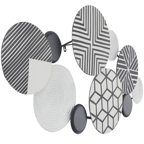 Metal Black Plate Wall Decor with Intricate Patterns