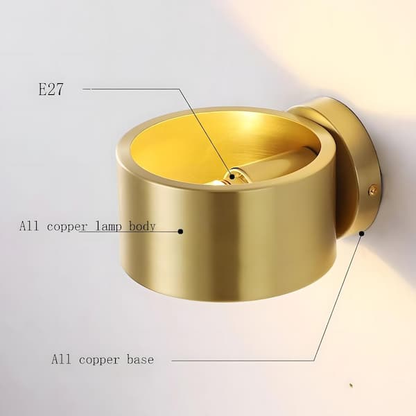 5.9 in. 1-Light Gold Modern Wall Sconce with Shade
