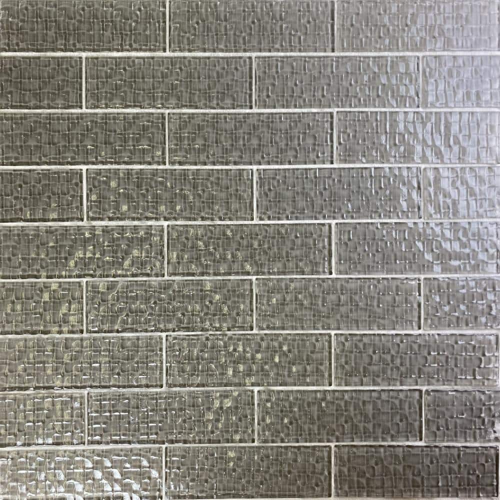 Metro Cubes Pebble Gray 2 in. x 8 in. Textured Glass Subway Wall Tile (14 sq.ft/Case) price history on PriceWatchPro