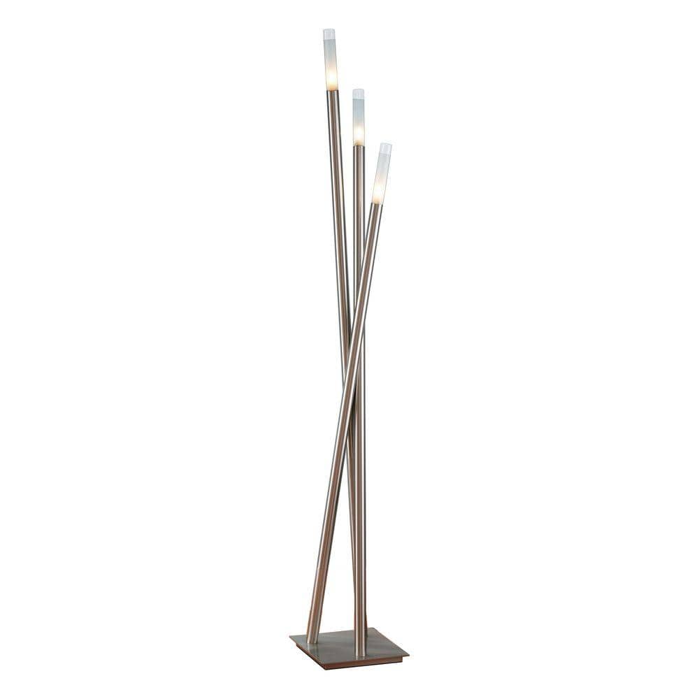 Icicle Brushed Nickel Floor Lamp with Frosted Sconces