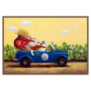"Family Drive" by Lucia Heffernan 1-Piece Floater Frame Giclee Animal Canvas Art Print 23 in. x 33 in.