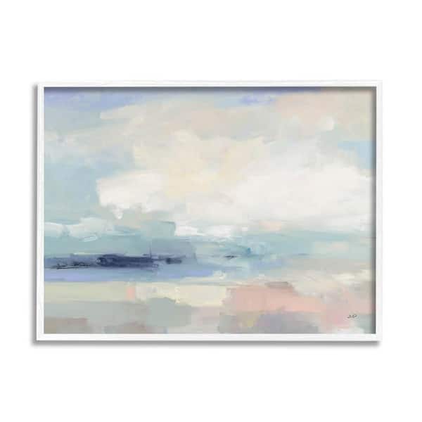 The Stupell Home Decor Collection Abstract Landscape Clouds Scene Design by Julia Purinton Framed Abstract Art Print 14 in. x 11 in.