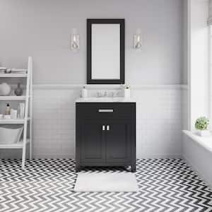 30 in. W x 21 in. D Vanity in Espresso with Marble Vanity Top in Carrara White and Chrome Faucet