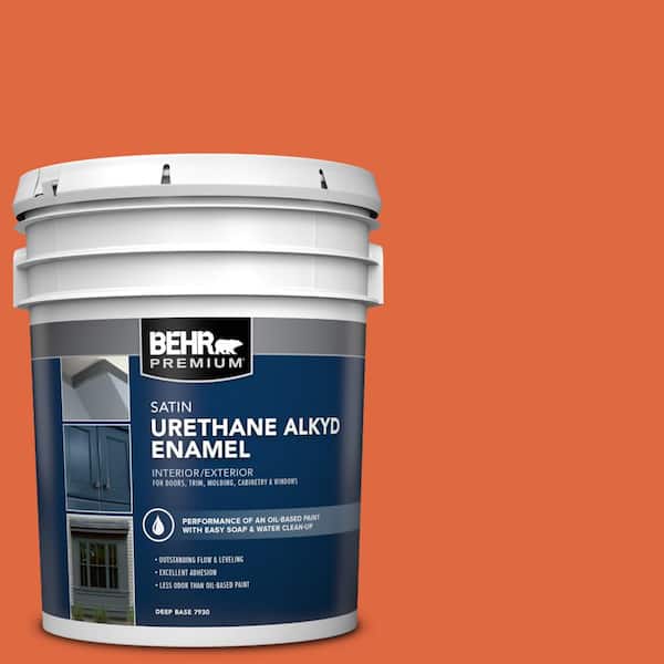 BEHR PREMIUM 5 gal. #P200-7 Bonfire Night Urethane Alkyd Satin Enamel Interior/Exterior Paint