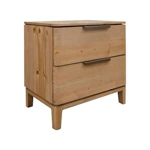 Rosy Brown and Bronze 2 Drawer 26.5 in. W Nightstand