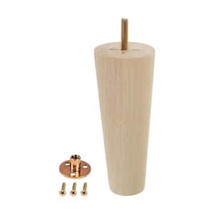 6 in. x 2-5/16 in. Mid-Century Unfinished Hardwood Round Taper Leg
