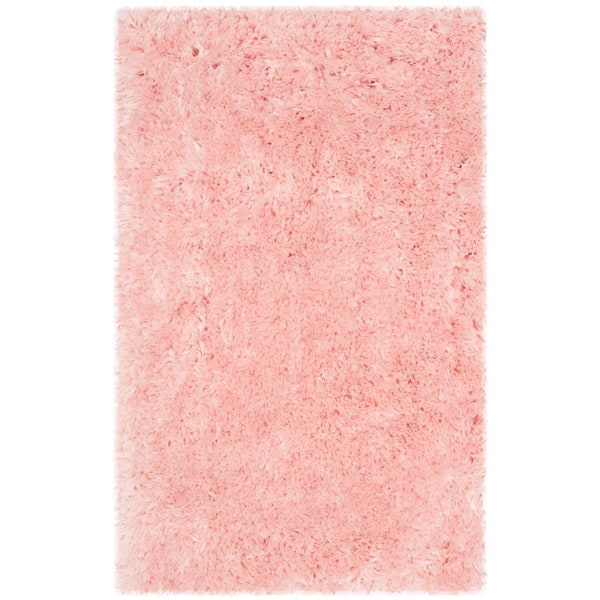 SAFAVIEH Arctic Shag Pink Doormat 2 ft. x 3 ft. Solid Area Rug