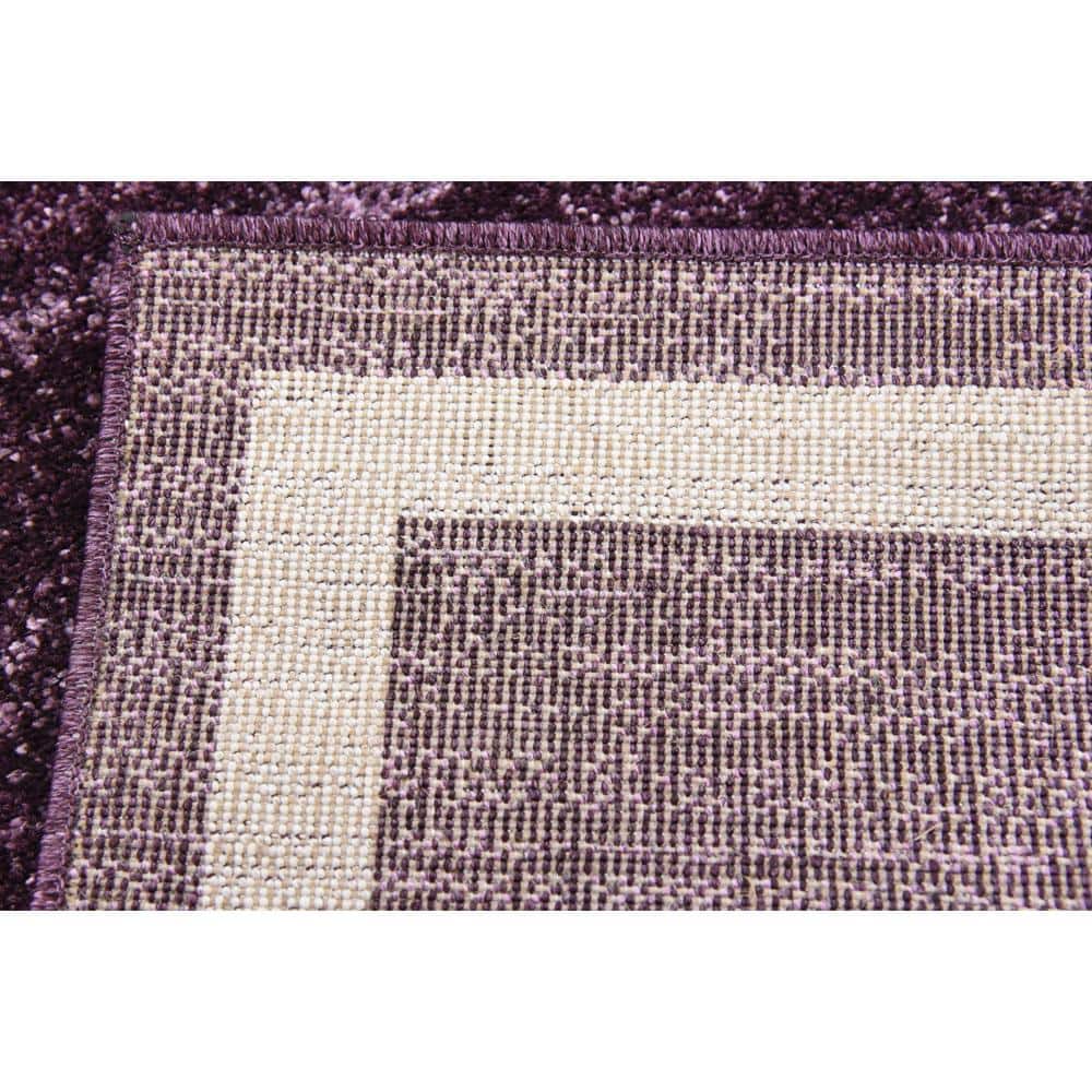 Violet Ivory Rectangular Tufted Synthetic Easy-Care Rug