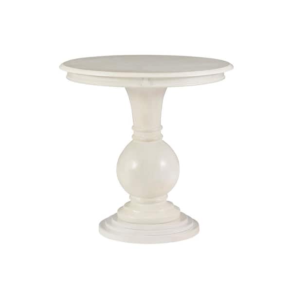 Linon Home Decor Lexis 26.25 in. Cream Round Wood Accent End Table