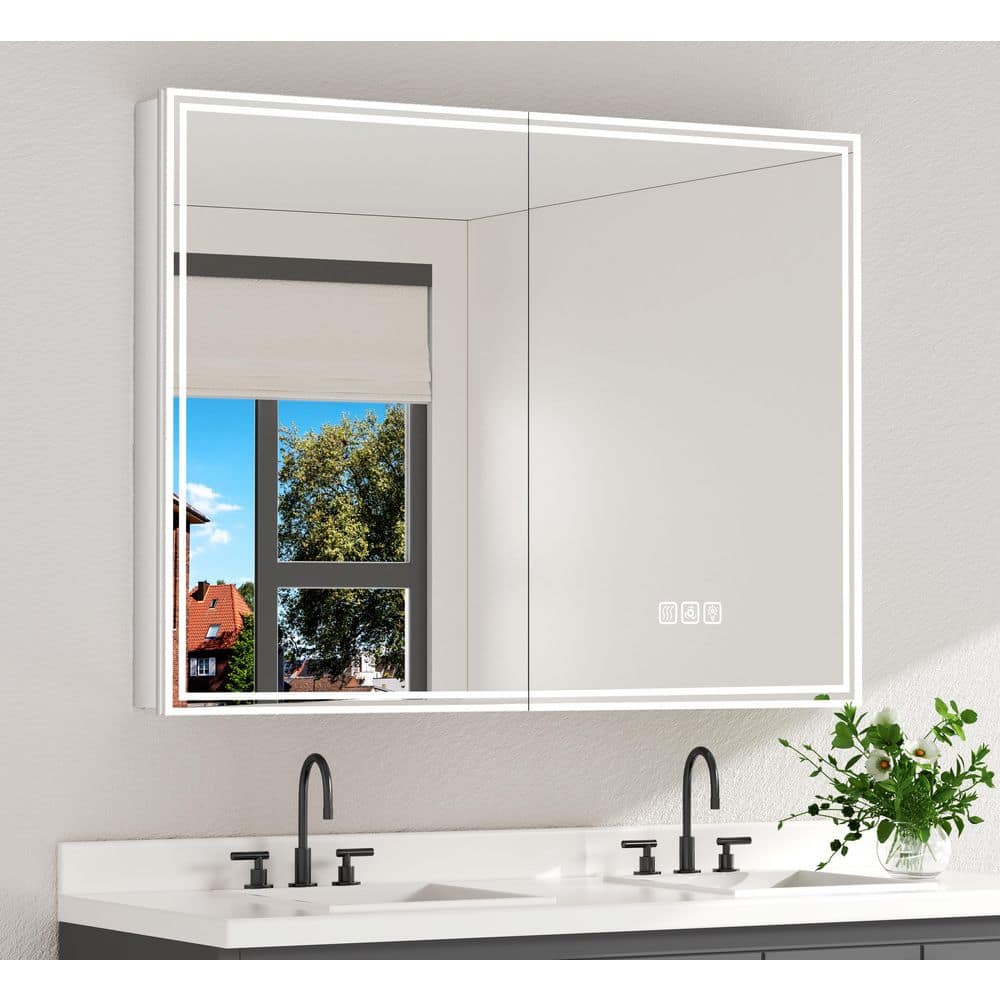 Ziyudura 48 in. W x 36 in. H Rectangular Aluminum Medicine Cabinet