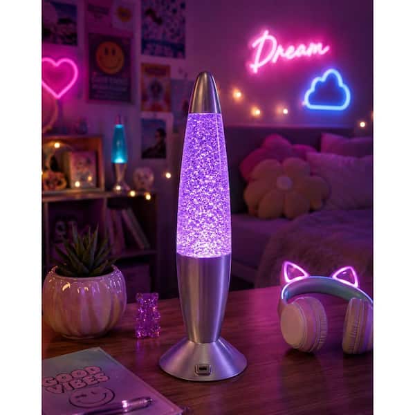 Alsy 14 in. Glitter Lamp Battery-Operated Color-Changing 24411-000