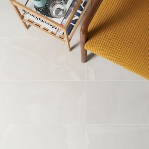 Saroshi Onyx Bianco 11.81 in. x 23.62 in. Polished Porcelain Floor and Wall Tile (15.5 sq. ft./Case)