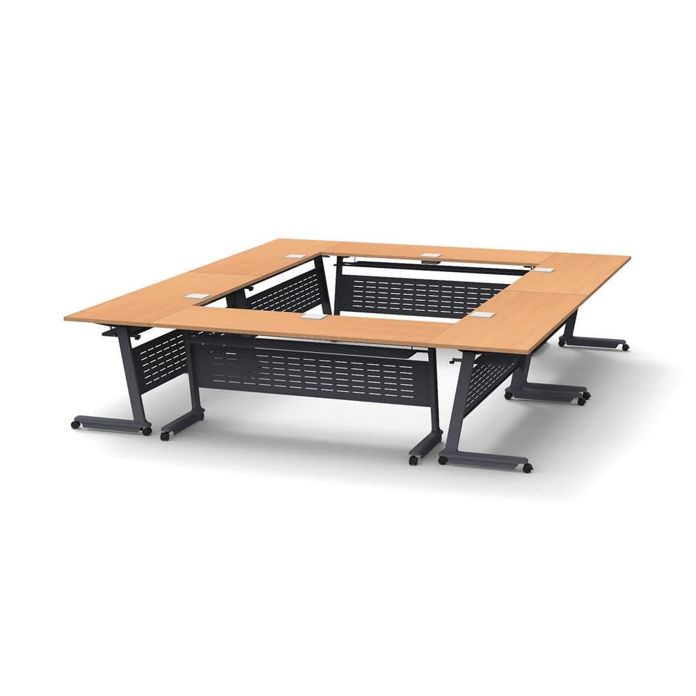Training Seminar Tables 12 Person 168 in W x 192 in D Rectangular area Color Beech Desks with power charging 5070 price history on PriceWatchPro