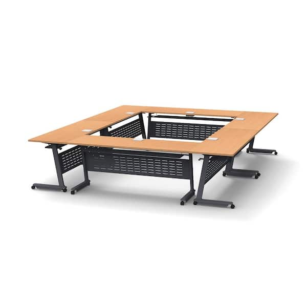 Training Seminar Tables 12 Person 168 in W x 192 in D Rectangular area Color Beech Desks with power charging 5070