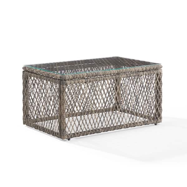 Granite Bay Stone Wicker Outdoor Coffee Table