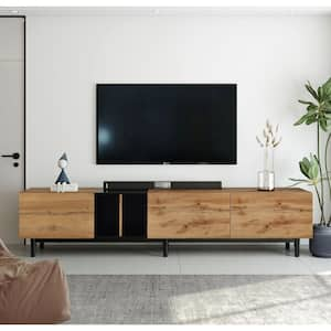 Brown TV Stand Fits TV's up to 80 in. with 3-Doors