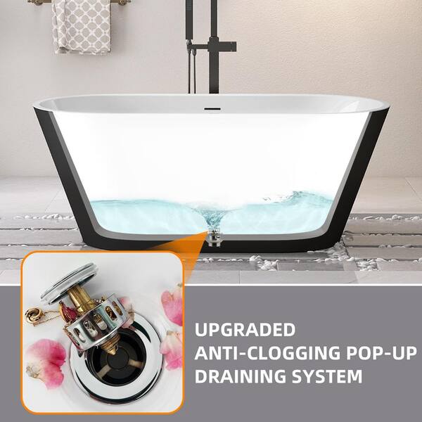 NTQ 67 in. x 29.5 in. Acrylic Free Standing Soaking Tub