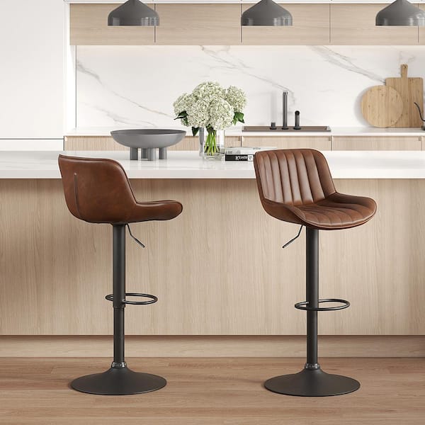 Toby Dark Brown Faux Leather Counter Bar Stool