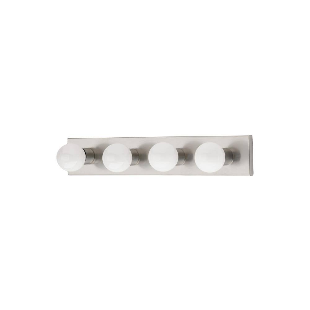Brushed Stainless Steel 4-Light Dimmable Vanity Fixture