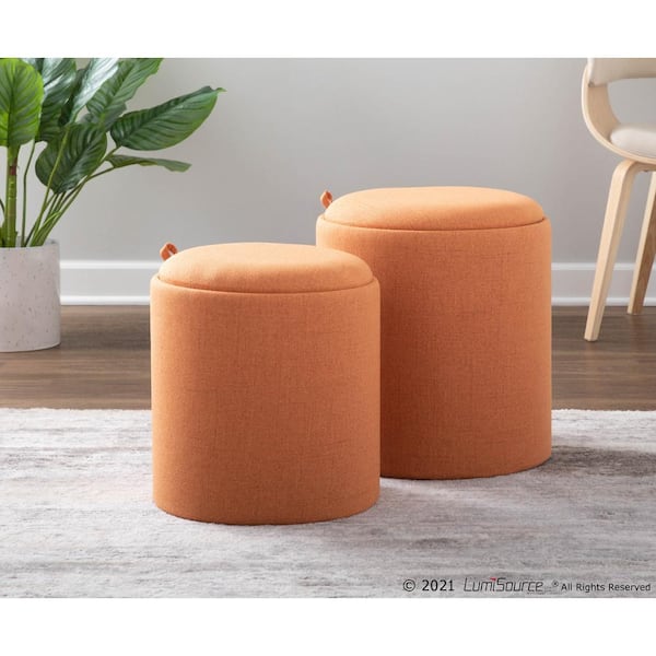 Orange deals round ottoman