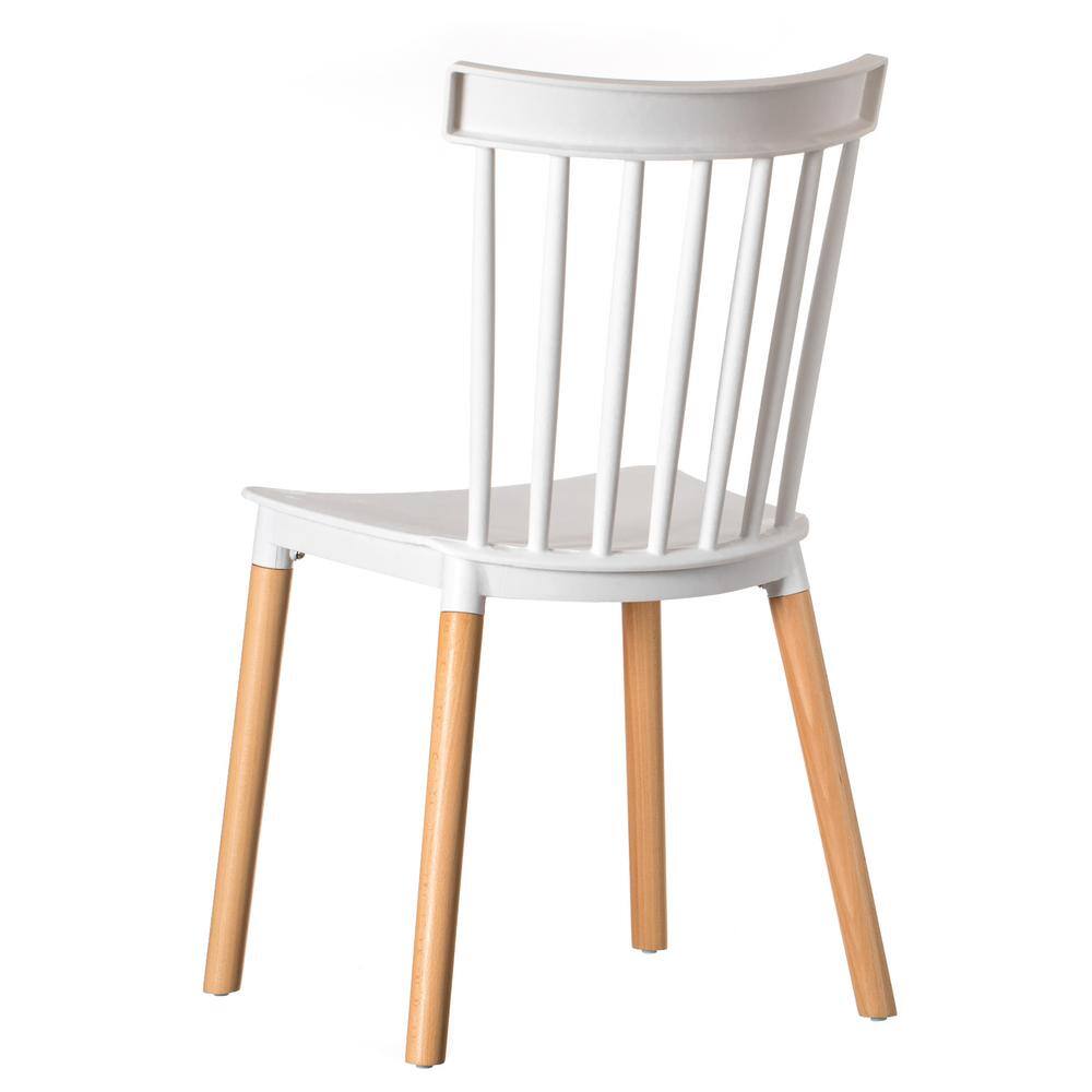 White High Slat Back Windsor Side Chair Set