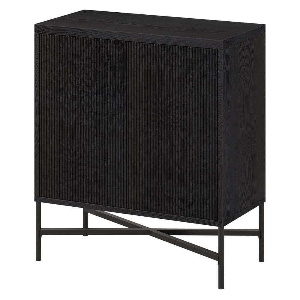 Brighton 28" Black Grain Alder Accent Cabinet with Adjustable Shelving