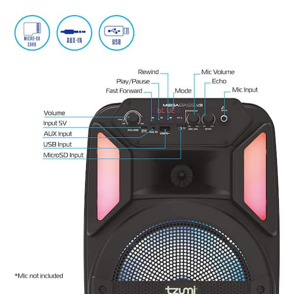 Mini Wireless Portable Speaker Mega Bass Sound Bluetooth Speaker 10 W  Bluetooth Home Audio Speaker Blue : : Electronics