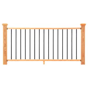 6 ft. Cedar-Tone Southern Yellow Pine Moulded Rail Kit with Aluminum Square Balusters