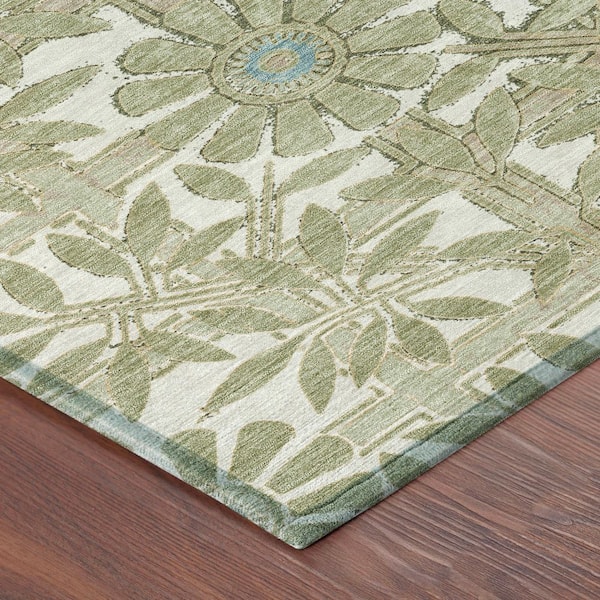 Chantille Machine Washable Indoor/Outdoor Abstract ACN2775 Celery 9 ft. x 12 ft. Area Rug