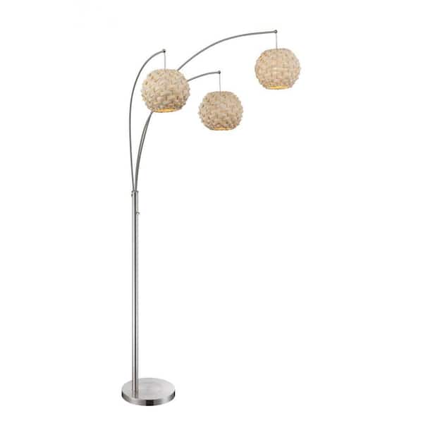 Filament Design 93.5 in. 3-Light Polished Steel Floor Lamp