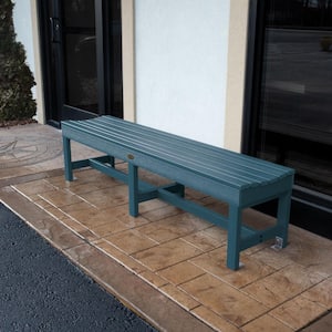 Weldon 71 in. 3-Person Nantucket Blue Plastic Outdoor Bench