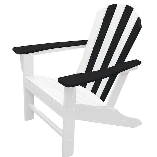 NewTechWood Atlantic Classic Curveback Zebra Plastic Outdoor Patio Adirondack Chair