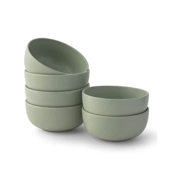 6pc Stoneware Soup Bowl set-Desert Sage Green
